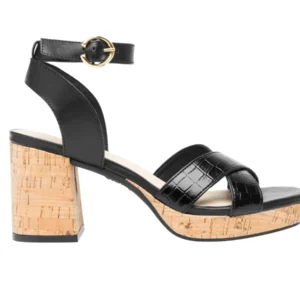 Sandalia De Tacón Flexi para Mujer Estilo 123001 Negro