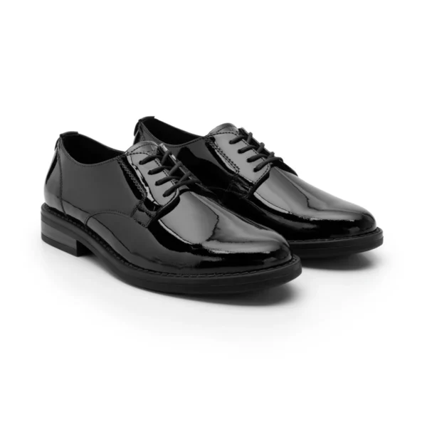 Derby Piel Charol Flexi para Mujer Estilo 126901 Negro - Image 2