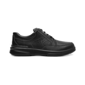 410605-negro-lateral Mocasín Ajustable Flexi para Hombre con Amarre Frontal Estilo 410605 Negro